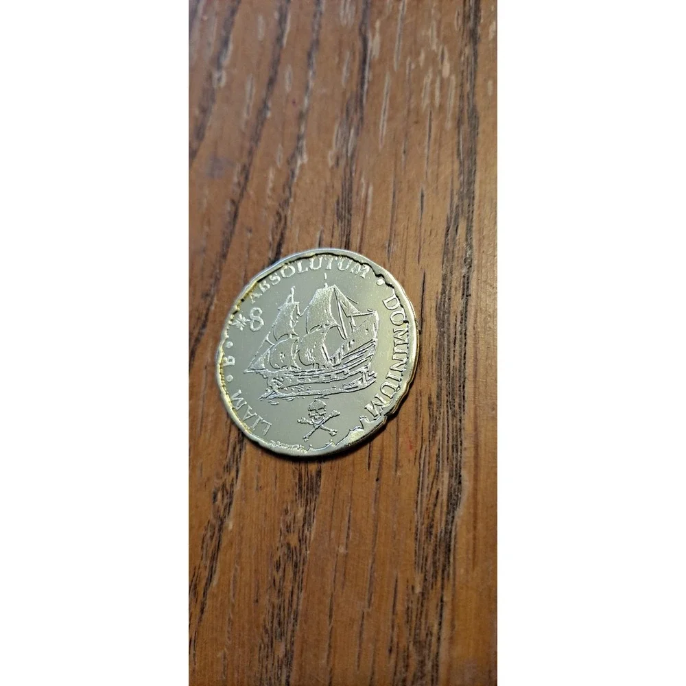 Vintage Liam B Absolutum Dominium‎ 8 Rare Plastic Pirate Coin Gold
